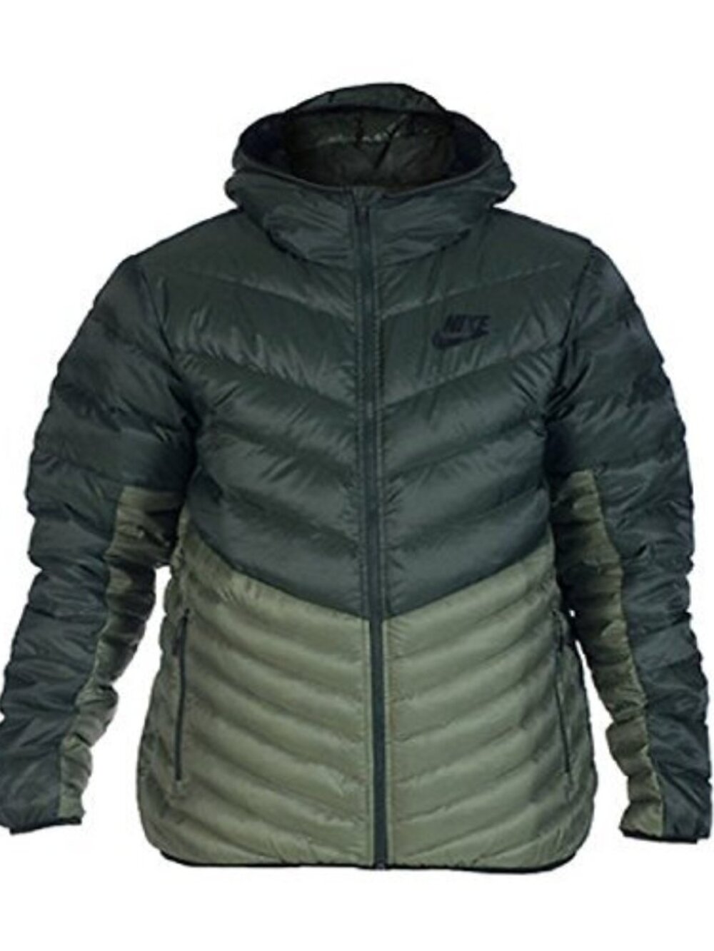 Nike Mens Cascade Down Jacket color Olive Green